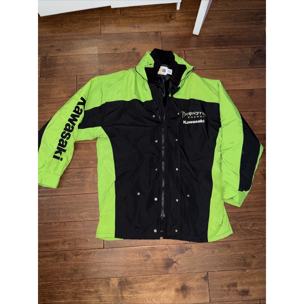 XL Vintage Kawasaki Monster Energy Racing 2 Piece Jacket & Fleece Sweater Zip up